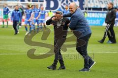 2. Bundesliga - FC Ingolstadt 04 - SV Darmstadt 98 - Sieg 3:0, Jubel, Vorsitzender des Vorstandes Peter Jackwerth (FCI) Cheftrainer Tomas Oral (FCI)