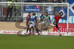 Regionalliga Bayern - Saison 2018/2019 - FC Ingolstadt 04 II - Hamburger SV - Kotzke Jonathan (#25 FCI) - Fabijan Buntic (#24 FCI) - Jatta Bakery (#18 Hamburg) - Foto: Meyer Jürgen