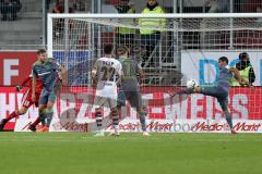 2. BL - Saison 2018/2019 - FC Ingolstadt 04 - FC St. Pauli - Paulo Otavio (#6 FCI) rettet auf der Linie - Konstantin Kerschbaumer (#7 FCI) - Cenk Sahin (#22 St.Pauli) - Marco Knaller (#16 FCI) - Foto: Meyer Jürgen