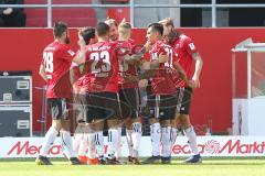 2. BL - Saison 2018/2019 - FC Ingolstadt 04 - SV Sandhausen - Führungstreffer 1:0 durch Björn Paulsen (#4 FCI) - jubel - Christian Träsch (#28 FCI) - Foto: Meyer Jürgen