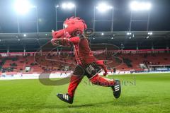 2. Bundesliga - Fußball - FC Ingolstadt 04 - 1. FC Magdeburg - Maskottchen Schanzi im Audi Sportpark zum Heimspiel