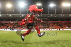 2. Bundesliga - Fußball - FC Ingolstadt 04 - 1. FC Magdeburg - Maskottchen Schanzi im Audi Sportpark zum Heimspiel