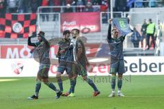 2. Bundesliga - FC Ingolstadt 04 - VfL Bochum - Tor Jubel Sonny Kittel (10, FCI) gedenkt an, Almog Cohen (8, FCI) Trauerfall in der Familie, Robin Krauße (23, FCI) Christian Träsch (28, FCI) Benedikt Gimber (5, FCI)