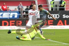 2. Bundesliga - FC Ingolstadt 04 - 1. FC Köln - Darío Lezcano (11, FCI) und Torwart Timo Horn (1 Köln)