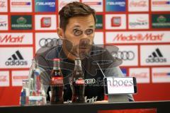 2. Bundesliga - Fußball - FC Ingolstadt 04 - FC Erzgebirge Aue - Pressekonferenz nach dem Spiel, Cheftrainer Stefan Leitl (FCI)