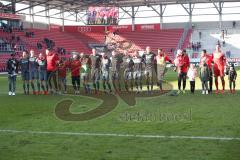 2. Bundesliga - FC Ingolstadt 04 - VfL Bochum - Sieg für Ingolstadt, Jubel mit den Fans, danke Fankurve Ehrenrunde Tanz