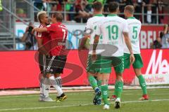 2. BL - Saison 2018/2019 - FC Ingolstadt 04 - Dario Lezcano (#11 FCI) mit einer vergebenen Chance - Konstantin Kerschbaumer (#7 FCI) - Foto: Meyer Jürgen