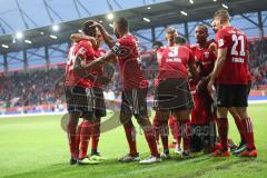 2. Bundesliga - Fußball - FC Ingolstadt 04 - FC Erzgebirge Aue - Tor 2:1 Jubel Darío Lezcano (11, FCI)Marvin Matip (34, FCI) Osayamen Osawe (14, FCI) Lucas Galvao (3 FCI) Tobias Schröck (21, FCI) Charlison Benschop (35 FCI)