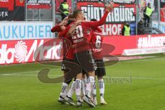 2. BL - Saison 2018/2019 - FC Ingolstadt 04 - DSC Arminia Bielefeld - Der 1:0 Führungstreffer durch Almog Cohen (#8 FCI) - Stefan Kutschke (#20 FCI) - Jubel - Foto: Meyer Jürgen