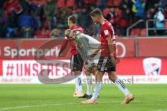 2. Bundesliga - FC Ingolstadt 04 - 1. FC Union Berlin - Spiel ist aus, hängende Köpfe, nur Torwart Marco Knaller (16, FCI) lacht, Konstantin Kerschbaumer (7, FCI) Thorsten Röcher (29 FCI)