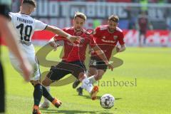 2. BL - Saison 2018/2019 - FC Ingolstadt 04 - SV Sandhausen - Thomas Pledl (#30 FCI) - Leart Paqarada (#19 Sandhausen) - Foto: Meyer Jürgen