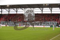 2. Bundesliga - FC Ingolstadt 04 - SSV Jahn Regensburg - Fans Kurve Jubel Fahnen Choreografie schwarz rot Schanzer