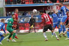 2. Bundesliga - FC Ingolstadt 04 - SV Darmstadt 98 - Darío Lezcano (11, FCI) köpft zum Tor 2:0 Jubel Torwart Heuer Fernandes, Daniel (Darmstadt 1) keine Chance