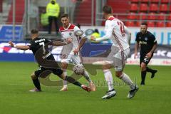 2. Bundesliga - FC Ingolstadt 04 - MSV Duisburg - Andreas Wiegel (7 Duisburg) Thorsten Röcher (29 FCI) Stefan Kutschke (20, FCI) Kampf um den Ball