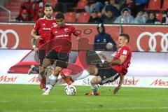 2. Bundesliga - FC Ingolstadt 04 - 1. FC Union Berlin - von links Benedikt Gimber (5, FCI) Paulo Otavio (6, FCI) Stefan Kutschke (20, FCI)