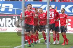 2. BL - Saison 2018/2019 - FC Ingolstadt 04 - Holstein Kiel - Jubel - Der Führungstreffer zum 1: 0 durch Dario Lezcano (#11 FCI) - Stefan Kutschke (#20 FCI) - Foto: Meyer Jürgen