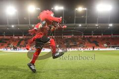 2. Bundesliga - Fußball - FC Ingolstadt 04 - 1. FC Magdeburg - Maskottchen Schanzi im Audi Sportpark zum Heimspiel