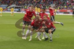 2. Bundesliga - Fußball - FC Ingolstadt 04 - Dynamo Dresden - Tor durch Sonny Kittel (#10 FCI), Jubel mit Phil Neumann (#26 FCI) Marcel Gaus (#19 FCI) Paulo Otavio (#6 FCI)