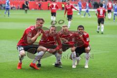 2. Bundesliga - FC Ingolstadt 04 - SV Darmstadt 98 - Tor 3:0 durch Stefan Kutschke (20, FCI), Jubel mit Marcel Gaus (19, FCI) Sonny Kittel (10, FCI) Paulo Otavio (6, FCI)