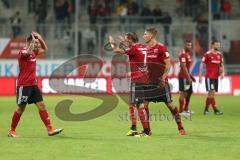 2. Bundesliga - Fußball - FC Ingolstadt 04 - FC Erzgebirge Aue - Spiel ist aus Sieg 3:2 Jubel Robin Krauße (23, FCI) Konstantin Kerschbaumer (7, FCI) Tobias Schröck (21, FCI)