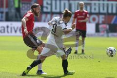 2. BL - Saison 2018/2019 - FC Ingolstadt 04 - SV Sandhausen - Björn Paulsen (#4 FCI) - Rurik Gislason (#9 Sandhausen) - Foto: Meyer Jürgen