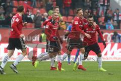 2. Bundesliga - FC Ingolstadt 04 - 1. FC Heidenheim - Tor Jubel Darío Lezcano (11, FCI) 1:0, mit Konstantin Kerschbaumer (7, FCI) Sonny Kittel (10, FCI) Marcel Gaus (19, FCI) Phil Neumann (26, FCI)