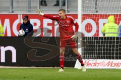 2. BL - Saison 2018/2019 - FC Ingolstadt 04 - MSV Duisburg - Philipp Heerwagen (#1 FCI) schreit seine Mitspieler an - Foto: Meyer Jürgen