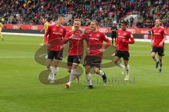 2. Bundesliga - Fußball - FC Ingolstadt 04 - Dynamo Dresden - Tor durch Sonny Kittel (#10 FCI), Jubel mit Phil Neumann (#26 FCI) Marcel Gaus (#19 FCI) Paulo Otavio (#6 FCI)