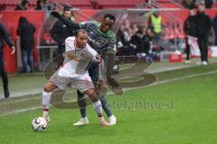 2. Bundesliga - FC Ingolstadt 04 - SSV Jahn Regensburg - Jann George (9 Jahn) Osayamen Osawe (14, FCI)