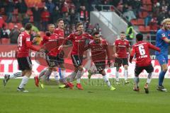 2. Bundesliga - FC Ingolstadt 04 - 1. FC Heidenheim - Tor Jubel Darío Lezcano (11, FCI) 1:0, mit Konstantin Kerschbaumer (7, FCI) Sonny Kittel (10, FCI) Marcel Gaus (19, FCI) Phil Neumann (26, FCI) Paulo Otavio (6, FCI)