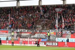 2. Bundesliga - FC Ingolstadt 04 - SV Darmstadt 98 - Fans Kurve Spruchband Fahnen