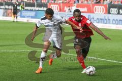 2. BL - Saison 2018/2019 - FC Ingolstadt 04 - SC Paderborn 07 - Osayamen Osawe (#14 FCI) - Oliver Schindler (#24 Paderborn) - Foto: Meyer Jürgen