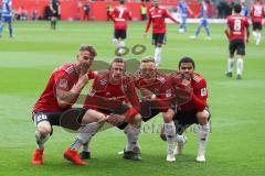 2. Bundesliga - FC Ingolstadt 04 - SV Darmstadt 98 - Tor 3:0 durch Stefan Kutschke (20, FCI), Jubel mit Marcel Gaus (19, FCI) Sonny Kittel (10, FCI) Paulo Otavio (6, FCI)