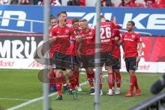 2. BL - Saison 2018/2019 - FC Ingolstadt 04 - Holstein Kiel - Der 1:0 Treffer durch Dario Lezcano (#11 FCI) - jubel - Stefan Kutschke (#20 FCI) - Foto: Meyer Jürgen
