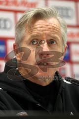 2. Bundesliga - FC Ingolstadt 04 - 1. FC Heidenheim - Pressekonferenz nach dem Spiel, Cheftrainer Jens Keller (FCI) nach seinem ersten Heimspiel, 1:1