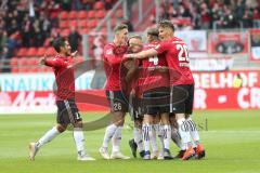 2. Bundesliga - FC Ingolstadt 04 - SV Darmstadt 98 - Sonny Kittel (10, FCI) Freistoß Tor 1:0 Jubel, mit Marcel Gaus (19, FCI) Almog Cohen (8, FCI) Björn Paulsen (4, FCI) Stefan Kutschke (20, FCI) Phil Neumann (26, FCI) Darío Lezcano (11, FCI)