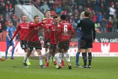 2. Bundesliga - FC Ingolstadt 04 - 1. FC Heidenheim - Tor Jubel Darío Lezcano (11, FCI) 1:0, mit Konstantin Kerschbaumer (7, FCI) Sonny Kittel (10, FCI) Marcel Gaus (19, FCI) Phil Neumann (26, FCI) Paulo Otavio (6, FCI)