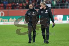 2. Bundesliga - FC Ingolstadt 04 - 1. FC Union Berlin - Spiel ist aus, 1:2 Niederlage, Cheftrainer Alexander Nouri (FCI) und Co-Trainer Markus Feldhoff (FCI) gehen diskutierend vom Platz