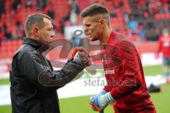 2. Bundesliga - FC Ingolstadt 04 - SSV Jahn Regensburg - Torwarttrainer Carsten Nulle (FCI) und Torwart Fabijan Buntic (24, FCI) vor dem Spiel