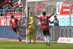 2. BL - Saison 2018/2019 - FC Ingolstadt 04 - SV Sandhausen - 1:0 Führungstreffer durch Björn Paulsen (#4 FCI) - jubel - Marcel Schuhen Torwart (#1 Sandhausen) - Dario Lezcano (#11 FCI) - Foto: Meyer Jürgen