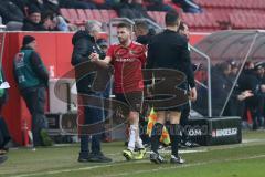 2. Bundesliga - FC Ingolstadt 04 - 1. FC Heidenheim - Auswechslung Robert Leipertz (13, FCI) mit Cheftrainer Jens Keller (FCI)