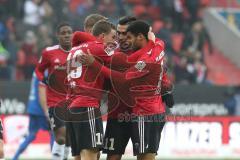 2. Bundesliga - FC Ingolstadt 04 - 1. FC Heidenheim - Tor Jubel Darío Lezcano (11, FCI) 1:0, mit Konstantin Kerschbaumer (7, FCI) Sonny Kittel (10, FCI) Marcel Gaus (19, FCI) Phil Neumann (26, FCI) Paulo Otavio (6, FCI)