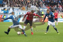2. Bundesliga - FC Ingolstadt 04 - Hamburger SV - Arp, Fiete (15 HSV) Konstantin Kerschbaumer (7, FCI) Hunt, Aaron (14 HSV)