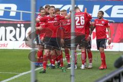 2. BL - Saison 2018/2019 - FC Ingolstadt 04 - Holstein Kiel - Der 1:0 Treffer durch Dario Lezcano (#11 FCI) - jubel - Stefan Kutschke (#20 FCI) - Foto: Meyer Jürgen