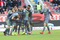 2. Bundesliga - FC Ingolstadt 04 - SSV Jahn Regensburg - Tor Ausgleich Sonny Kittel (10, FCI) Jubel mit Konstantin Kerschbaumer (7, FCI) Robert Leipertz (13, FCI) Darío Lezcano (11, FCI) Phil Neumann (26, FCI)