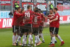 2. BL - Saison 2018/2019 - FC Ingolstadt 04 - DSC Arminia Bielefeld - Der 1:0 Führungstreffer durch Almog Cohen (#8 FCI) - Stefan Kutschke (#20 FCI) - Paulo Otavio (#6 FCI) - jubel - Foto: Meyer Jürgen