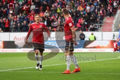 2. Bundesliga - FC Ingolstadt 04 - SV Darmstadt 98 - Tor 3:0 durch Stefan Kutschke (20, FCI), Jubel mit Konstantin Kerschbaumer (7, FCI)