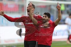 2. BL - Saison 2018/2019 - FC Ingolstadt 04 - DSC Arminia Bielefeld - Der 1:0 Führungstreffer durch Almog Cohen (#8 FCI) - Stefan Kutschke (#20 FCI) - Jubel - Foto: Meyer Jürgen