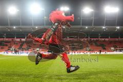 2. Bundesliga - Fußball - FC Ingolstadt 04 - 1. FC Magdeburg - Maskottchen Schanzi im Audi Sportpark zum Heimspiel