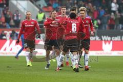 2. Bundesliga - FC Ingolstadt 04 - 1. FC Heidenheim - Tor Jubel Darío Lezcano (11, FCI) 1:0, mit Konstantin Kerschbaumer (7, FCI) Sonny Kittel (10, FCI) Marcel Gaus (19, FCI) Phil Neumann (26, FCI) Paulo Otavio (6, FCI)